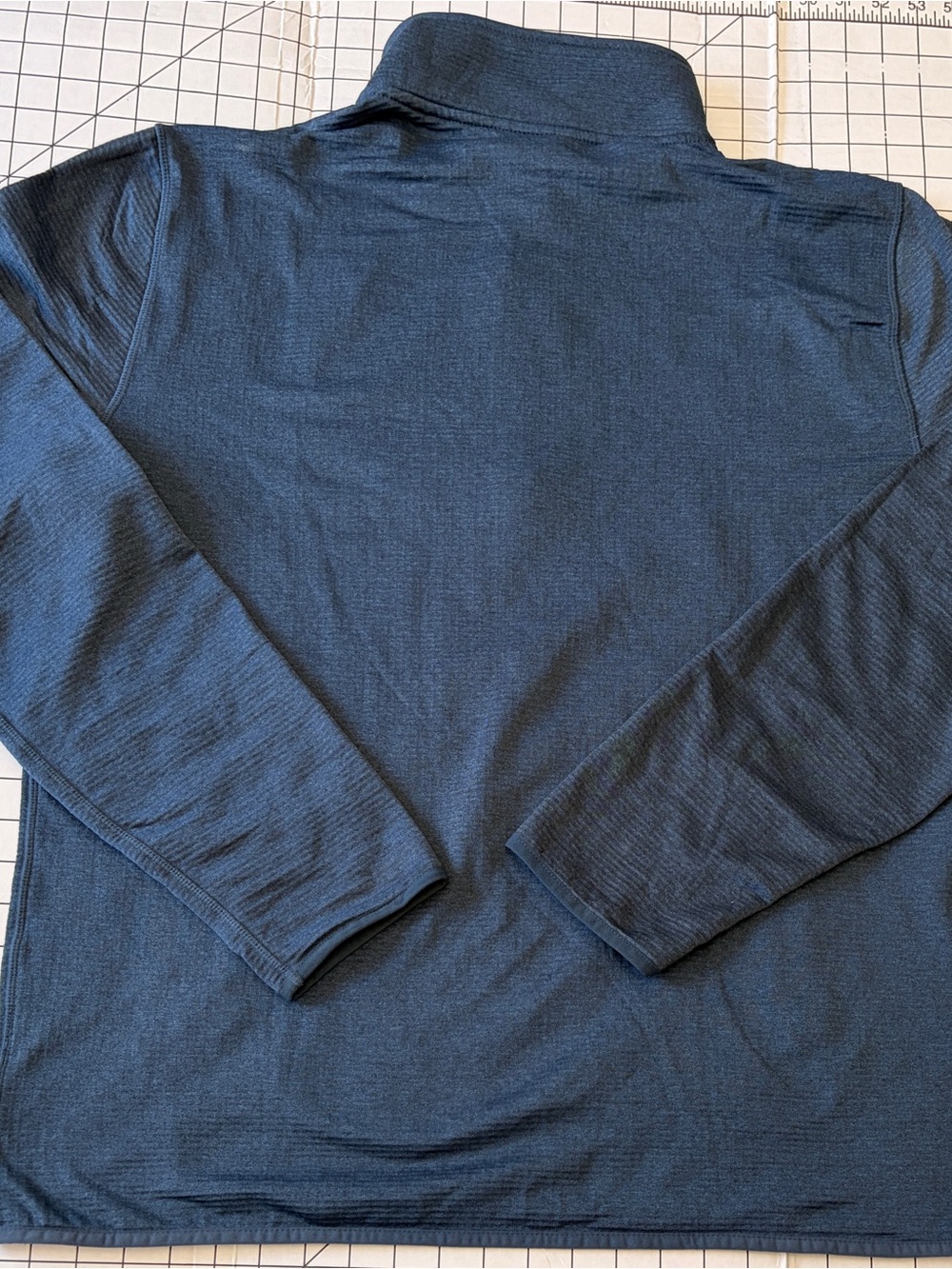 Merrell men's performance XL 1/4-zip pullover in a heathered dark blue color. - Picture 6 of 9